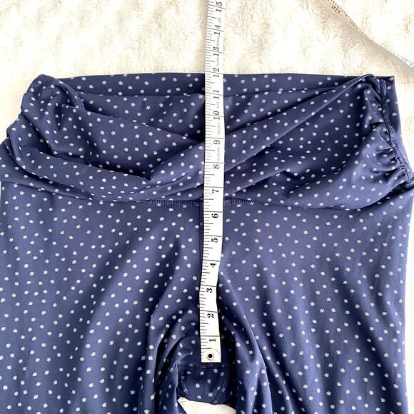 Nike Yoga Navy Polka Dot Twist 7/8 Cropped Athletic Tights Leggings XL - Picture 6 of 7